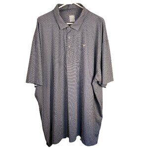Callaway Men's Polo Shirt 3X Gray White Geometric Print Opti-Dri Tall XXXL Golf